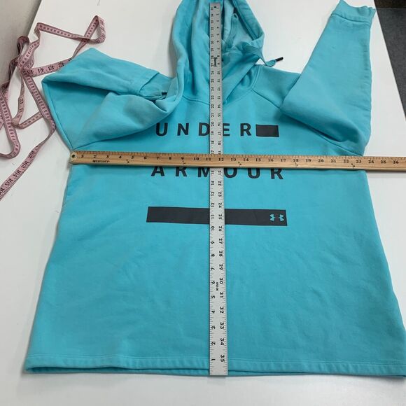 Under Armour Hoodie Womens XL Extra Large Sky Blue Threadborne Fleece Sweatshirt - Picture 10 of 16